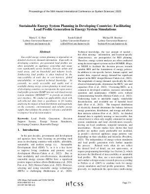 发展中国家的可持续能源系统规划：促进能源系统模拟中的负荷曲线生成